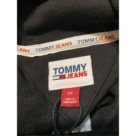 Tommy Jeans Men's Embroidered Drawstring Hoodie Jacket Black Small - Picture 9 of 11